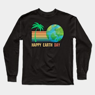 RETRO SUNSET EARTH DAY Long Sleeve T-Shirt